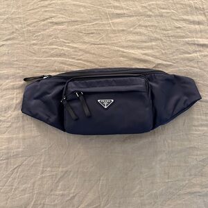 Navy Nylon Prada Belt Bag